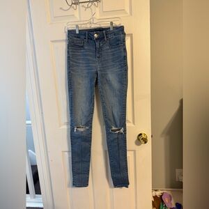 Distressed Blue Skinny Jeans